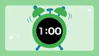 1 Minute Timer // Green Ticking Clock