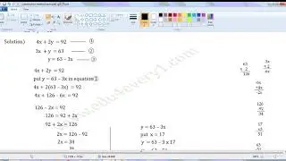 solving a pair of linear equations by substitution method example1