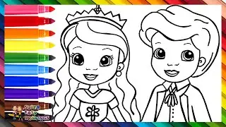 Draw And Color A Princess And A Prince 👸💖🤴🌈 Drawings For Kids