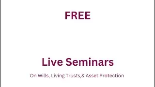 Live Seminars Are Back! REGISTER TODAY