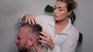 ASMR Real Person Hair Play 💙 (male scalp massage, hair brushing, hair pulling, scratching)