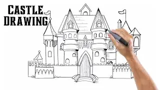 Drawing A Castle for a Coloring book.