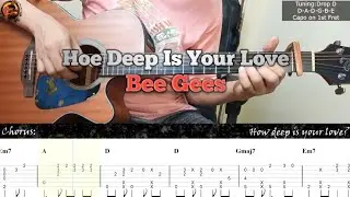 How Deep Is Your Love - Bee Gees | Guitar Fingerstyle Tabs + Guitar Chords + Lyrics