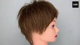 PIXIE + short bangs curtain. Step by step with comments.