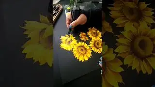 🌻Sunflower 🌻 Painting using round brush technique 