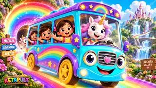 Wheels on the Bus 🚌🦄 | Unicorn Adventure | Nursery Rhymes for Kids