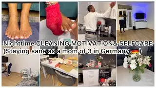 KEEPING MY SANITY AS A MOM OF 3 IN GERMANY | CLEANING MOTIVATION | SELFCARE | NIGHTTIME ROUTINE