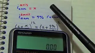 Finance avec SHARP EL-738/ Taux nominal equivalent à un taux capitalisé