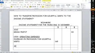 PROVISION FOR DOUBTFUL DEBTS 2/BAD DEBTS/ ACCOUNTS/INCOME STATEMENT/IGCSE ACCOUNTING