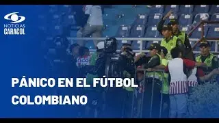 Batalla entre hinchas del Junior, en partido contra Bucaramanga, dejó 4 heridos y 12 detenidos