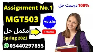 MGT503 Solution Assignment No. 1 Spring 2023 | MGT503 Assignment 1 2023 | 