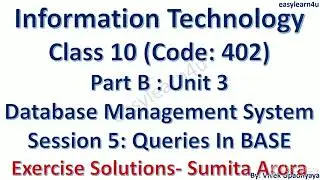 Class 10 | Code 402 | Database Session 5 Exercise Solution | Fully Solved | Sumita Arora | OOo BASE