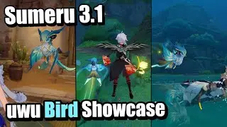 Genshin Pet Bird Showcase, Cloud Retainer's Damasked Device - Genshin 3.1 anniversary reward