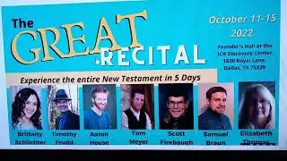 The Great Recital - ICR Discovery Center in Dallas, Texas - October 11-15, 2022