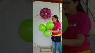 Decoración en Aro de Metal con Flores paso a paso🌺🎈#balloon #balloongarland #decolandia159