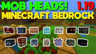 How to get CUSTOM MOB HEADS in Minecraft Bedrock survival 1.20 EASY METHOD