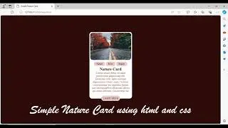 Simple Nature card using html and css