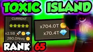 *NEW* TOXIC ISLAND & MAX RANK 65!! 700T+ Multi | - Roblox Blade Throwing Simulator