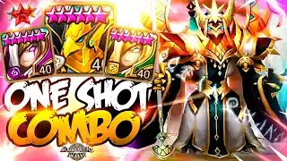 ONE SHOT COMBO with Odin, Herteit and Kahli   Summoners War