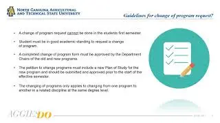 Change of Program Presentation