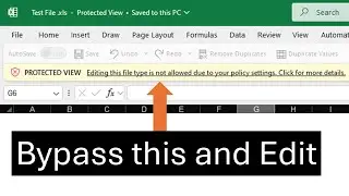 How to Bypass 'Editing Not Allowed' Policy in Excel'