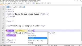 Tables basics in HTML coding