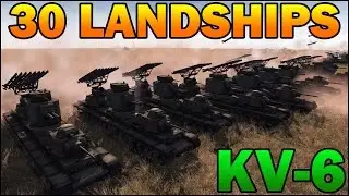 30 KV-6 LAND-BATTLESHIPS vs GERMAN ARMY DEFENSE - Men of War Assault Squad 2 - Editor Scenario #68