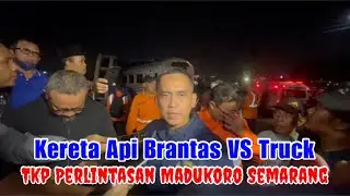 Kereta Api Brantas VS Truck di Perlintasan Madukoro Semarang Barat! #resmob #libasresmob #viral