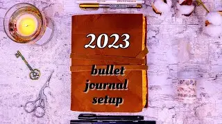 2023 BULLET JOURNAL SETUP ✏️⭐ : setup in a handmade journal