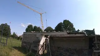 Installing Formwork and Rebar Cages with the Help of a Handmade Tower Crane 🏗️