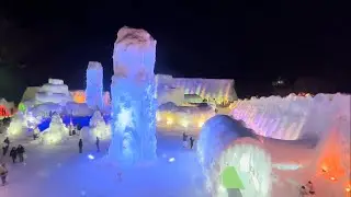 Lake Shikotsu Ice Festival “Ice Museum” in Hokkaido, Japan.