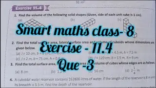 smart maths chapter 11 exercise 11.4| schand maths solutions class 8 ch-11 ex 11.4 q3| mensuration