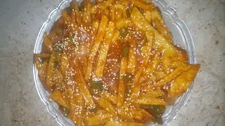 # Crispy chili potatoes,