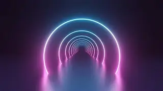 Neon Ring Background Video, Blue Purple Tunnel Motion Background Loop | Free Stock Video