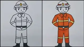 How to draw Fireman | Easy Fireman drawing