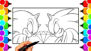 Sonic Coloring Pages NEW Sonic Team NEW Sonic in the movie 3 Tails, Knuckles, Amy Rose  COLORING 76