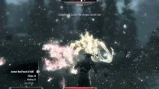 The Elder Scrolls V: Skyrim killing a dragon and soul absorption lvl 5 gameplay