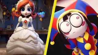 Digital Circus Characters in Wedding Attire