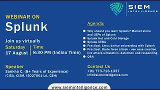 Splunk Webinar | FAQs | SIEM Intelligence