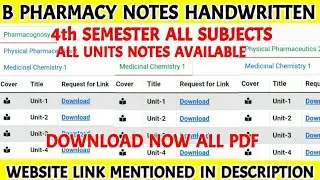 How to download B pharmacy notes free semester wise || B pharm 4th semester notes pdf download ||