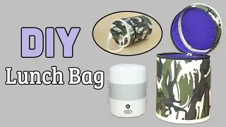 DIY How to sew a round lunch box from Military fabric - Reusable Lunch Box