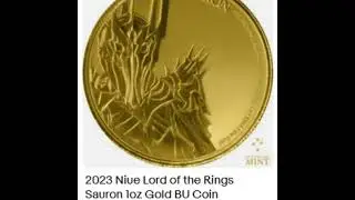 2023 Niue Lord of the Rings Sauron 1oz Gold BU Coin
