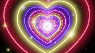 Neon Lights Heart loop  💛❤️💙 Background | Love | Romantic | Abstract | Glow | Futuristic | Nightlife