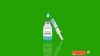 covid 19 vaccine corona 2d animation green screen {free use}