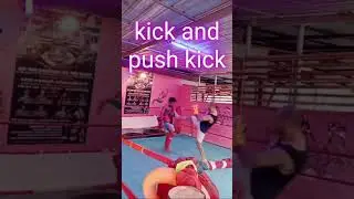 Muay Thai combo kick and push #combatsport #muaythai #thaiboxing