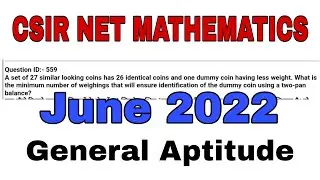 CSIR NET JUNE 2022 SOLUTION || GENERAL APITUTE SOLUTION || CSIR NET MATHEMATICS JUNE 2022 SOLUTION