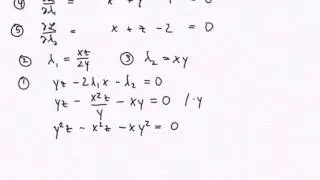 Examples for optimization subject to equality constraints, Lagrange