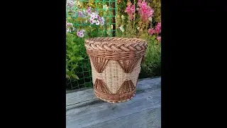 Ажурная корзина. Круглое дно. Часть1. Плетение из бум. лозы.