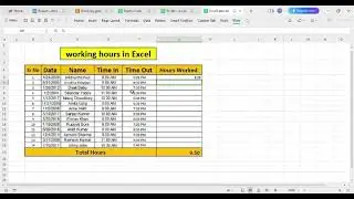 MS- Excel Working Hours exceltips