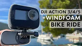 Cheap Chinese wind foam test w/ DJI Action 3/4/5 Pro while riding a bicycle